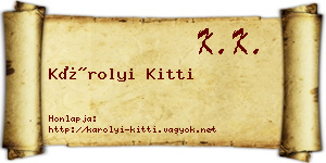 Károlyi Kitti névjegykártya