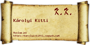 Károlyi Kitti névjegykártya